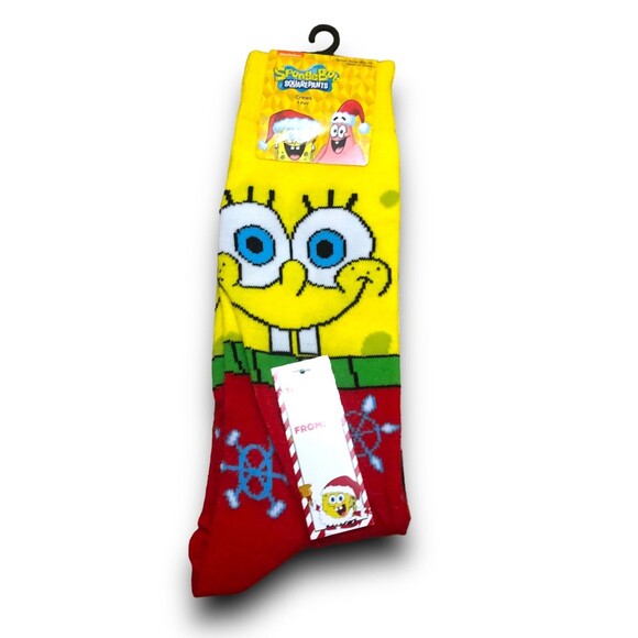 Nickelodeon SpongeBob Squarepants "Snowman" Men's Crew Sock - Picture 1 of 2